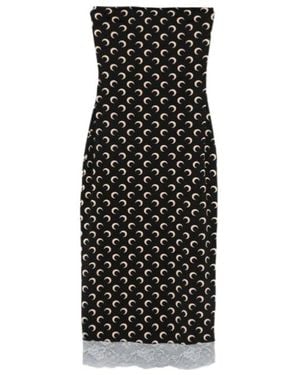 Marine Serre Moon-Print Midi Dress - Black