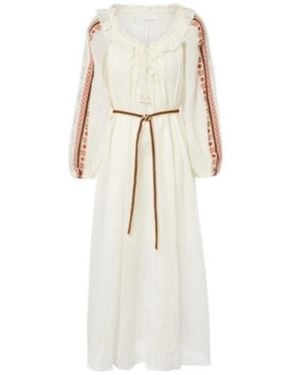 Zimmermann Aster Embroidered Ramie Maxi Dress - Natural