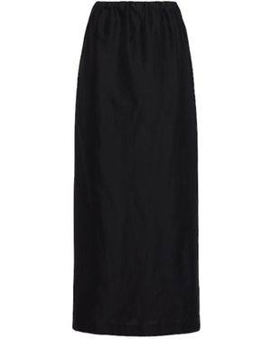 The Row Saul Cotton Silk Long Skirt - Black
