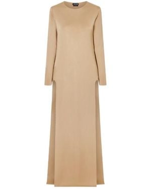 Tom Ford Side-Slit Maxi Dress - Natural