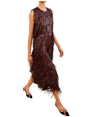 Ulla Johnson Leather Tassel Vest - Brown