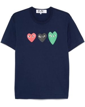 COMME DES GARÇONS PLAY Heart Print T-Shirt - Blue