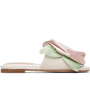 Simone Rocha Floral Appliqué Slippers - White