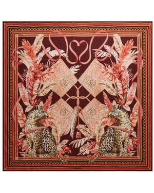 Ferragamo Feline Print Cashmere Shawl - Pink