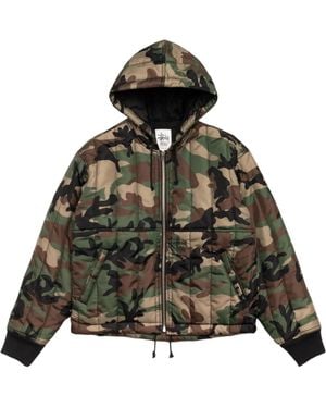 Stussy Quilted Hooded Jacket - Green