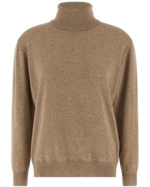 Brunello Cucinelli Long-Sleeved Turtleneck Sweater - Brown