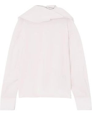 Carven Scarf-Detailed Voile Blouse - White