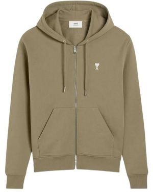 Ami Paris Zipper Hoodie - Green