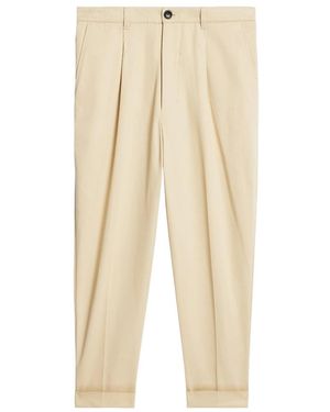 Ami Paris Drop-Crotch Mid-Rise Pants - Natural