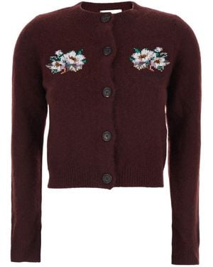 ShuShu/Tong Crewneck Cardigan - Red