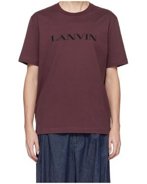 Lanvin Embroidered Cotton T-Shirt - Purple