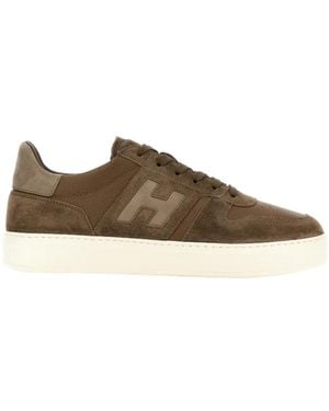 Hogan H-Tv Lace-Up Sneakers - Brown