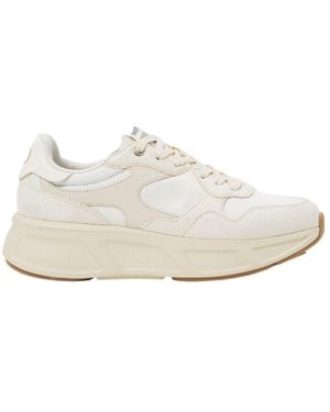 Twinset Paneled Lace-Up Sneakers - White