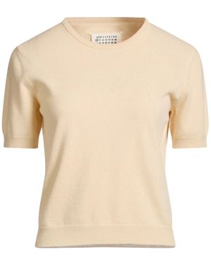 Maison Margiela Crew-Neck Short-Sleeve Knit Top - Natural