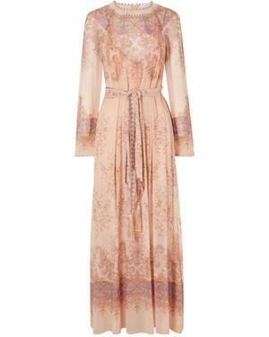 Zimmermann Printed Chiffon Maxi Dress - Pink