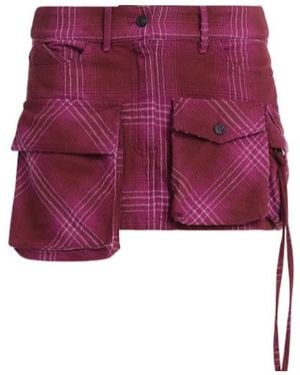 The Attico Cotton Blend Mini Skirt W/ Cargo Pockets - Purple