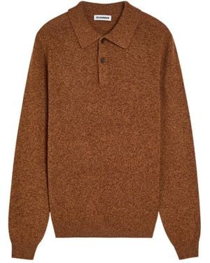 Jil Sander Wool And Cashmere-Blend Polo Jumper - Brown