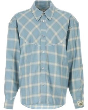 WOOYOUNGMI Oversized Checked Shirt - Blue