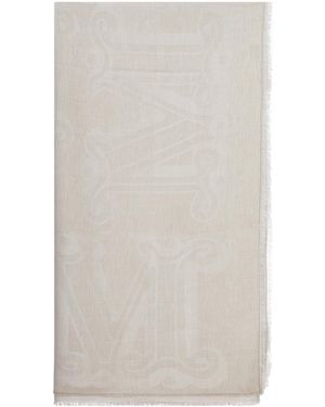 Max Mara Senior Logo Detailed Scarf - White