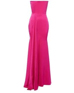 Alex Perry Strapless Draped Crêpe Satin Gown - Pink