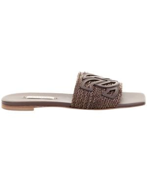 Casadei Square Toe Slippers - Brown