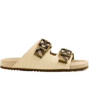 Burberry Urchin Buckle Flat Sandals - Metallic