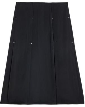 Jil Sander Fluid Viscose Pleated Skirt - Black