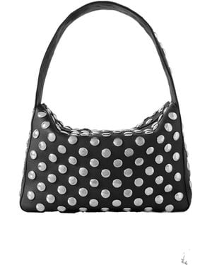 KHAITE Studded Textured Leather Shoulder Bag - Black