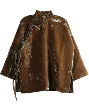 Uma Wang Asymmetric-Front Casual Jacket - Brown