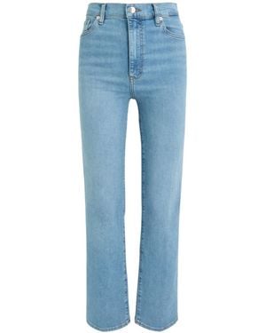 FRAME High-Waist Straight-Leg Jeans - Blue