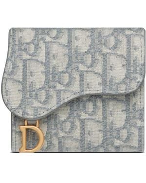 Dior Saddle Lotus Wallet - Grey