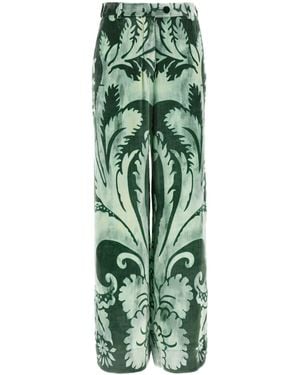 F.R.S For Restless Sleepers Arche Floral Chenille Trousers - Green