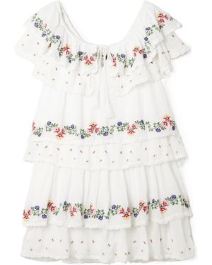 RIXO London Embroidered Dress - White