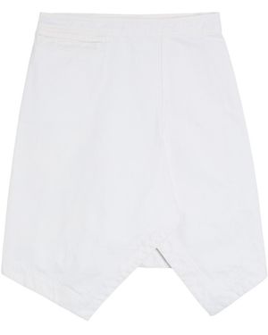 Lemaire Asymmetric Denim Mini Skirt - White