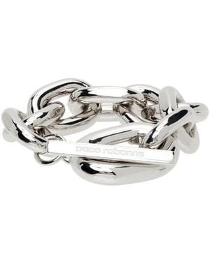Rabanne Logo Engraved Bracelet - White