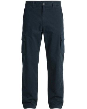 Vince Herringbone Pattern Work Casual Trousers - Blue