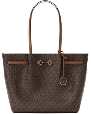 Michael Kors Carson Large Signature Logo Tote Bag - Brown