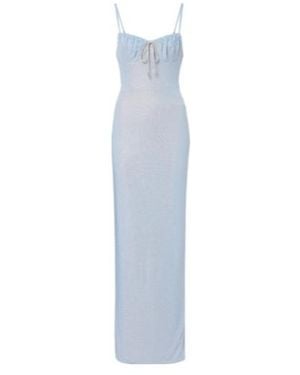 Area Crystal-Embellished Gown - Blue