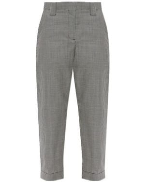 Versace Checked Cropped Pants - Gray