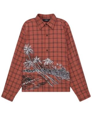 Amiri Palms Flannel Shirt - Red