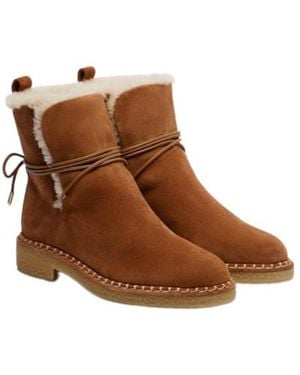 Aquazzura Trimmed Suede Ankle Boots - Brown