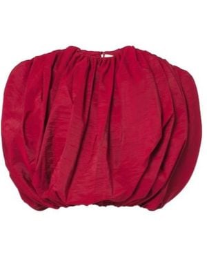 Magda Butrym Silk-Blend Taffeta Crop Top - Red