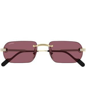 Cartier Rimless Square Sunglasses - Purple