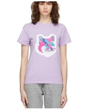 Maison Kitsuné Pattern Printed T-Shirt - Purple