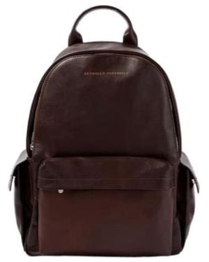 Brunello Cucinelli Luxury Leather Backpack - Brown