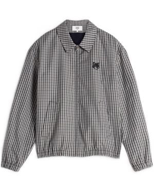 Maison Kitsuné Maison Kitsun Fox-Head Patch Zipped Jacket - Grey