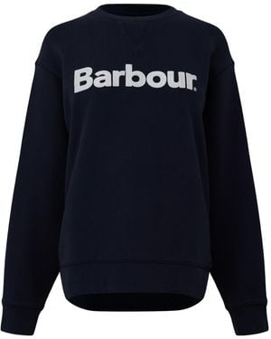 Barbour Logo Print Crew-Neck Sweatshirt - Blue