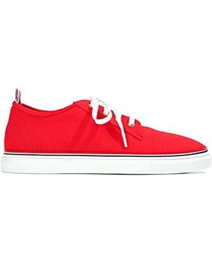 Thom Browne Round-Toed Athletic Shoes - Red