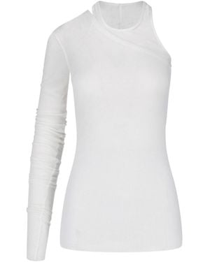 Rick Owens One-Shoulder Top - White