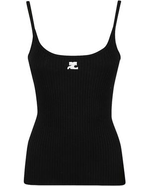 Courreges Thin Shoulder Straps - Black